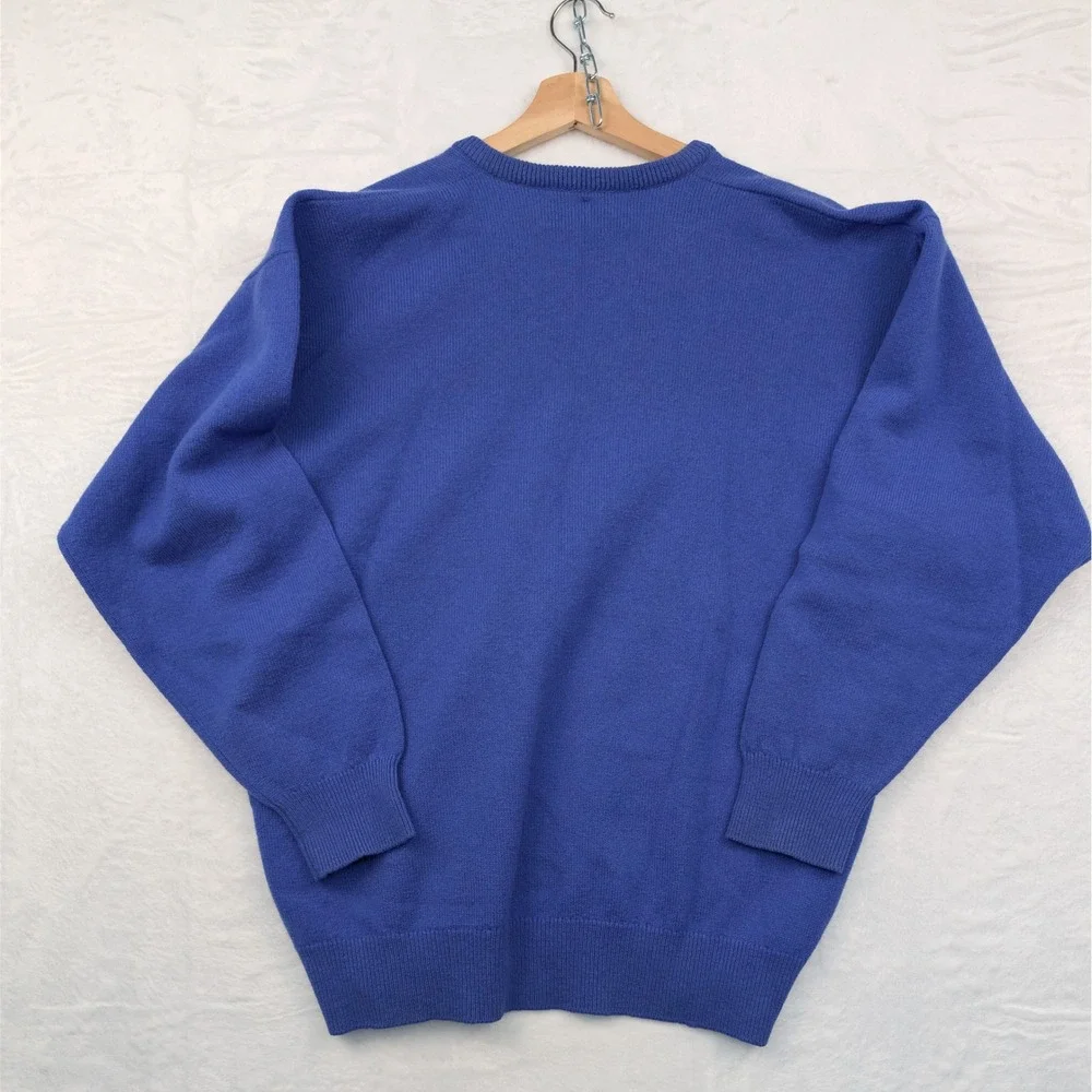 VTG‎ Pringle of Scotland Sweater Men M Blue Nick Faldo Pure Wool V-Neck 90s Golf